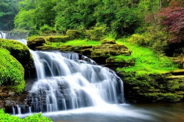 Waterfall view background design