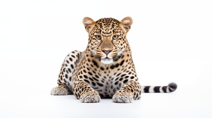 Obraz premium leopard in front of white background isolated