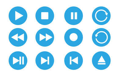 動画　オーディオ　ボタン　アイコンセット	