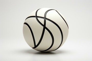 Elegant basketball design featuring neat black lines on a white ball, ideal for sports enthusiasts. Generative AI