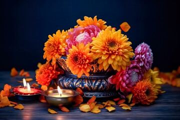Fototapeta premium Diwali happiness lights shining bright, symbolizing good prevailing