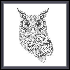 Owl bird mandala arts isolated on white background.