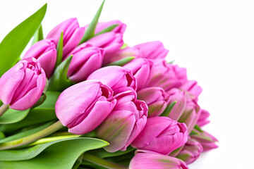 Fototapeta premium pink tulips isolated on white