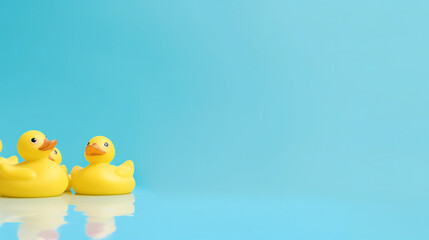 National Rubber Ducky banner template. with lots of empty copy space for text. Generative AI