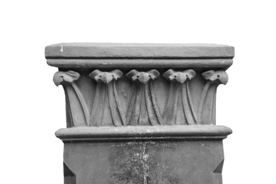 The pillar decorative element on white background. Architectural element of the vertical shape PNG photo