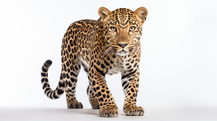 Fototapeta premium isolated leopard on white background