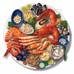 assortment of seafood on a plate