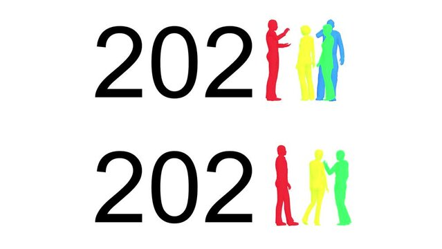 2024 people stand and speak each other