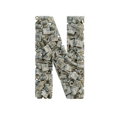 Money 3D Alphabet PNG Letters	
