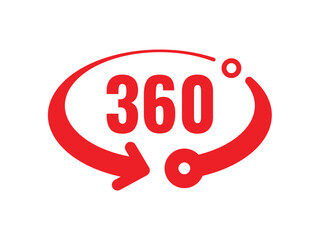 perspective arrow sign and 360 degree. rotation 360 degree logo