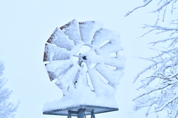 Snow Covered Windmill