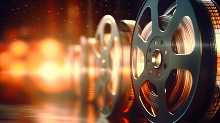Old cinema film reels - Powered by Adobe