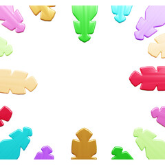 colorful 3d feathers for carnival composition