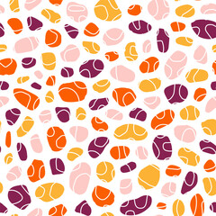 Seamless pattern with colorful pebbles