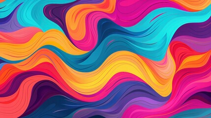 Vibrant Abstract Colorful Waves Background. Dynamic and vivid abstract background with flowing colorful waves, suitable for creative design projects.