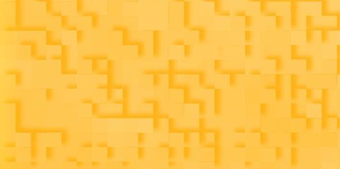 Abstract Box Small orange 3d Geometrical Polygonal pattern, yellow mosaic tile wall texture pattern with cubes, gold slate background or texture perfect for wallpaper, cover and design.