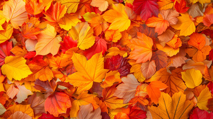Fototapeta premium autumn leaves background, horizontal landscape. landing page, banner. floral minimalistic