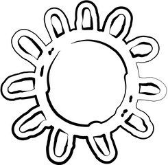 Hand painted sun, sunrise, sunset, sun rays