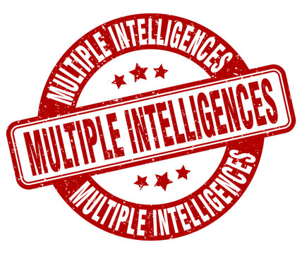 multiple intelligences stamp. multiple intelligences label. round grunge sign