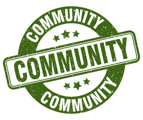 community stamp. community label. round grunge sign