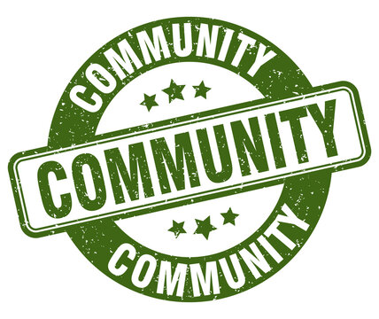 community stamp. community label. round grunge sign