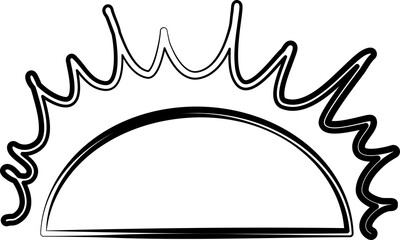 Hand painted sun, sunrise, sunset, sun rays