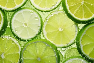  a group of lemons and lime slices with drops of water on the surface of a glass with water droplets on the surface and on the surface of the surface.