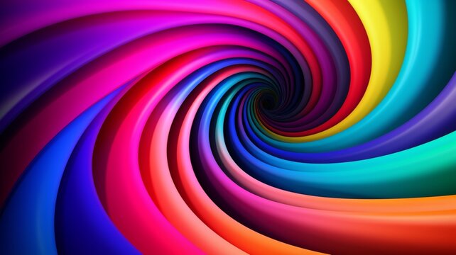 Series spiraling lines that create hypnotic colorful image Ai generated art