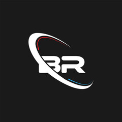 BR letter Logo design. Initials BR logo linked with circle and uppercase monogram logo. BR typography for technology, business and real estate brand logo design