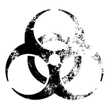 Biohazard symbol png, grunge design on transparent background. Free public domain CC0 image.