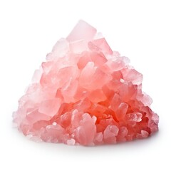 pink Himalayan salt crystal on white background, studio shot or light box shot, Generative Ai 