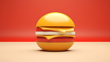Soft-colored 3D-style hamburger