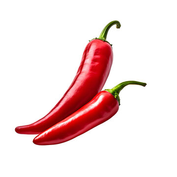 Red pepper on png background.