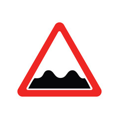 Road signs hump or rough road