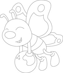 Butterfly Bowling Bowling ball Sports Animal Vector Graphic Art Illustration