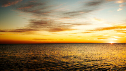 Obraz premium Sunrise from San Sebastian Beach Barcelona Spain