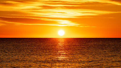 Naklejka premium Sunrise from San Sebastian Beach Barcelona Spain