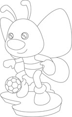 Butterfly Soccer player Soccer Sports Animal Vector Graphic Art Illustration
