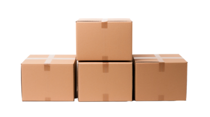 Cardboard boxes isolated on white background