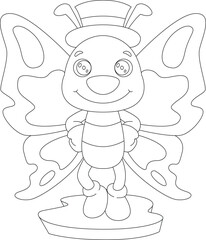 Obraz premium Butterfly Hat Animal Vector Graphic Art Illustration