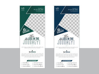 Modern and Minimalist roll up pull up banner design template.