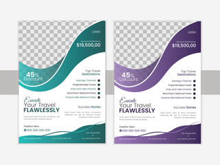 Modern and creative flyer design template. Business flyer, medical flyer, travel flyer, real estate flyer.