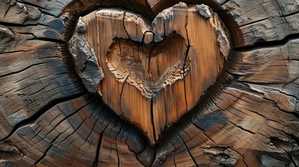 Special Heart-shaped Wood Grain Texture Background