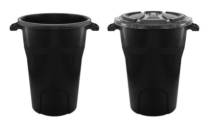 Black rubbish bin