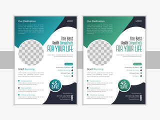 Modern and creative flyer design template. Business flyer, medical flyer, travel flyer, real estate flyer.