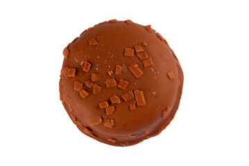 chocolate bonbon with dulce de leche delicious caramel sugar filling isolated caloric