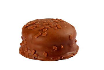 chocolate bonbon with dulce de leche delicious caramel sugar filling isolated caloric