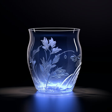Transparent Crystal Vase in 3D Images