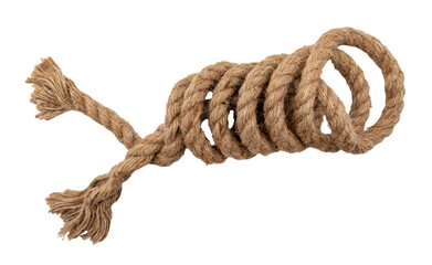Jute. Twisted linen rope on a white background. Rope