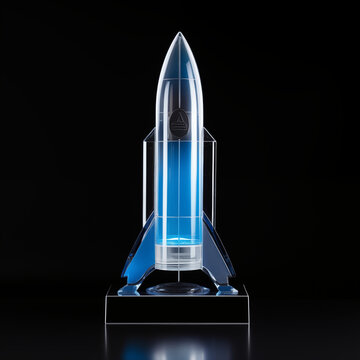 Transparent Rocket Sculpture Three-Dimensional Images